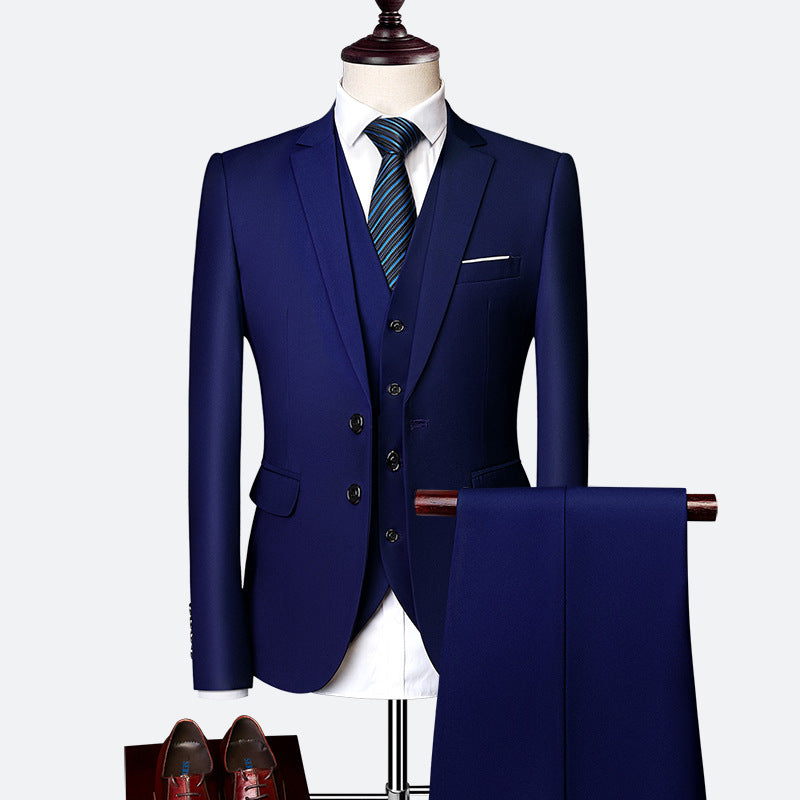 David Men’s 3-Piece Suit – Slim Fit Wedding & Business Formal Set with Waistcoat