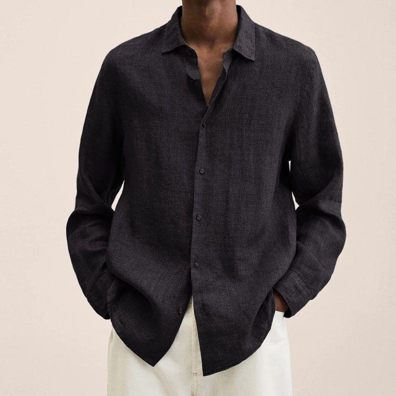 Giovanni Men’s Linen Shirt – Breathable Long Sleeve Casual Smart Summer Shirt