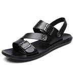Antonio Men’s Leather Sandals – Adjustable Buckle Summer Sandals with Comfort Sole