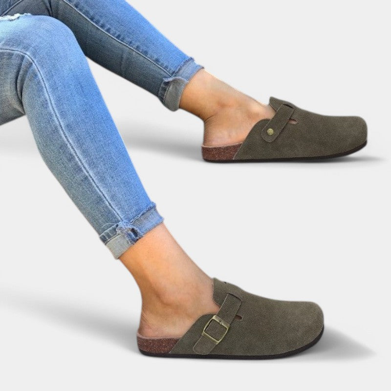 Hollie Women's Clogs – Adjustable Buckle Slip On Shoes for Casual Everyday Comfort