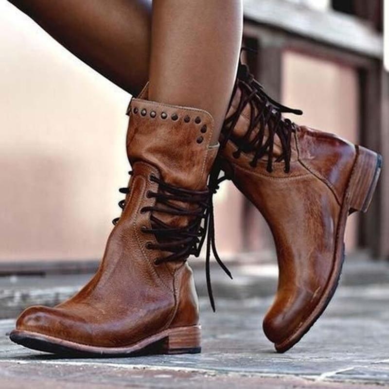 Daphne Women’s Leather Boots – Elegant Classic Boots with Cushioned Comfort Sole