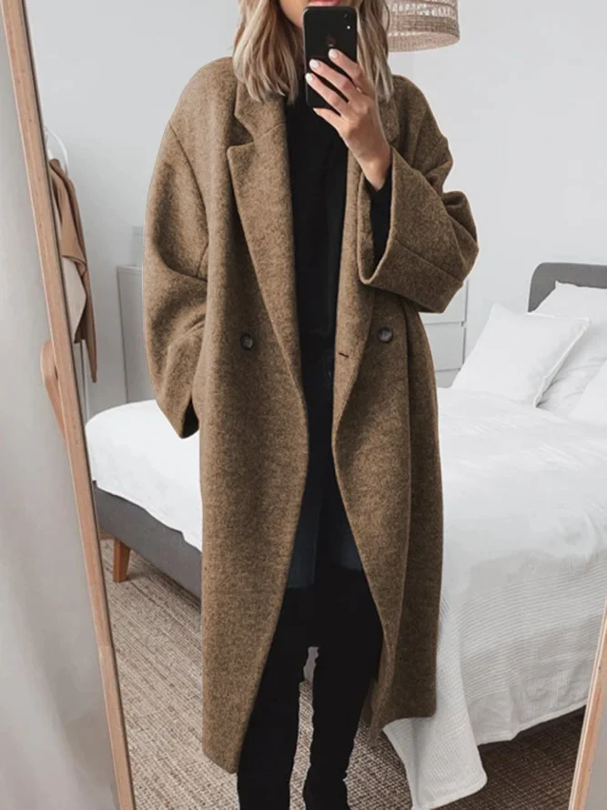 Celia Women’s Oversized Wool Coat – Elegant Warm Winter Coat with Relaxed Fit
