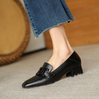 Emily Women’s Mary Jane Loafers – Genuine Leather Comfort Shoes with Chunky Heel
