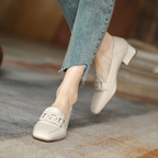 Emily Women’s Mary Jane Loafers – Genuine Leather Comfort Shoes with Chunky Heel