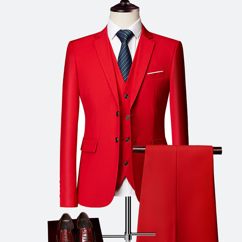 David Men’s 3-Piece Suit – Slim Fit Wedding & Business Formal Set with Waistcoat