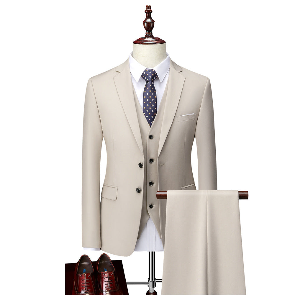 David Men’s 3-Piece Suit – Slim Fit Wedding & Business Formal Set with Waistcoat