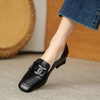Emily Women’s Mary Jane Loafers – Genuine Leather Comfort Shoes with Chunky Heel