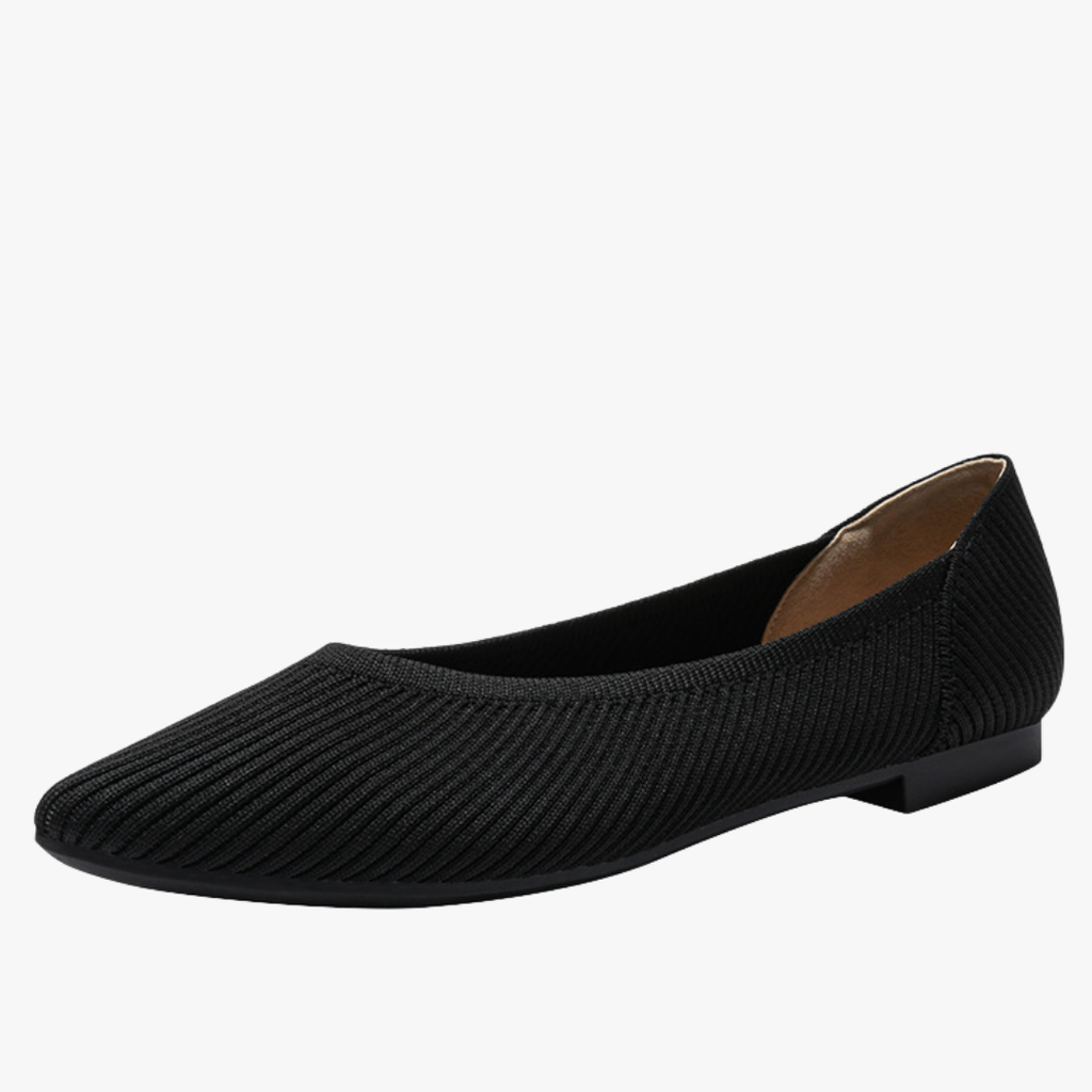 Emily Women’s Knit Ballet Flats – Pointed Toe Comfort Shoes with Arch Support