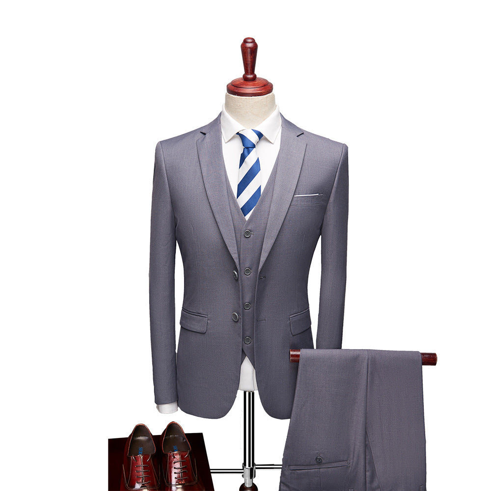 David Men’s 3-Piece Suit – Slim Fit Wedding & Business Formal Set with Waistcoat