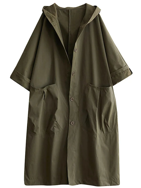 Selena Women’s Long Trench Coat – Elegant Hooded Waterproof Jacket for Rainy Days
