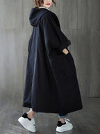 Selena Women’s Long Trench Coat – Elegant Hooded Waterproof Jacket for Rainy Days