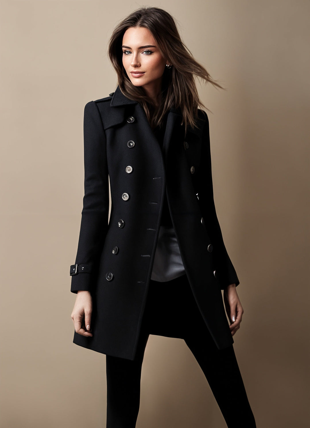 Divine Women’s Elegant Long Coat – Chic Tailored Winter Jacket with Timeless Style