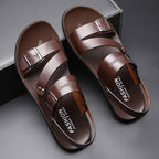 Antonio Men’s Leather Sandals – Adjustable Buckle Summer Sandals with Comfort Sole