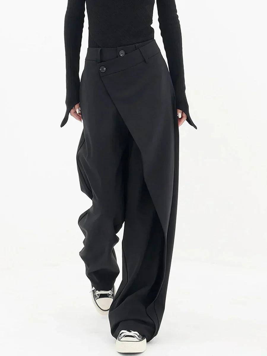 Emma Women’s Wide Leg Trousers – Breathable Loose Fit Casual Baggy Summer Pants