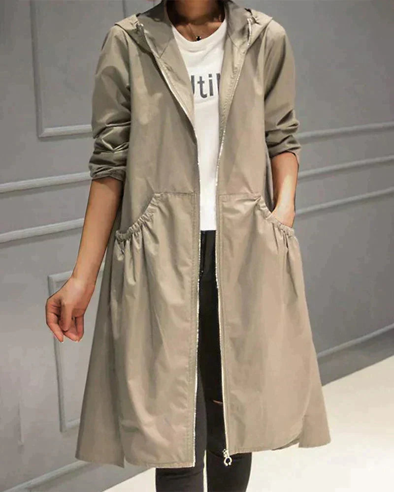 Millie Women’s Long Rain Coat – Waterproof Breathable Jacket with Elegant Fit