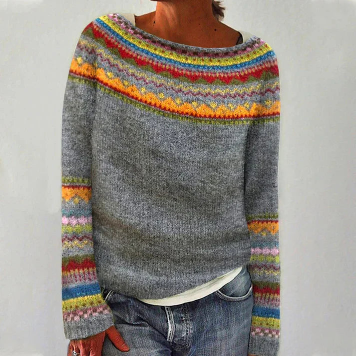 Maria Women’s Retro Knit Sweater – Soft Autumn Jumper with Elegant Vintage Style