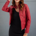Diana Women’s Leather Jacket – Classic Zip-Up Coat with Elegant Regular Fit