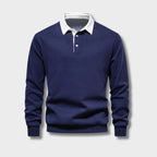 Hugo Men’s Polo Sweater – Breathable Long Sleeve Knit with Classic Smart Casual Fit
