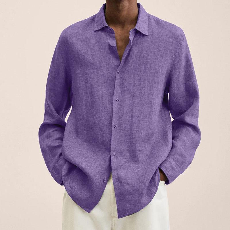 Giovanni Men’s Linen Shirt – Breathable Long Sleeve Casual Smart Summer Shirt
