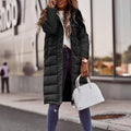 Evie Women’s Long Puffer Coat – Warm Quilted Winter Jacket with Adjustable Hood