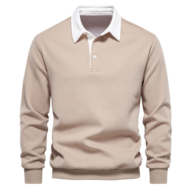 Hugo Men’s Polo Sweater – Breathable Long Sleeve Knit with Classic Smart Casual Fit