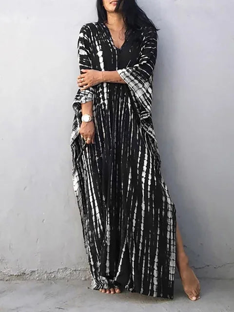 Janne Women’s Maxi Caftan Dress – Boho Beach Dress with Flowy Relaxed Fit
