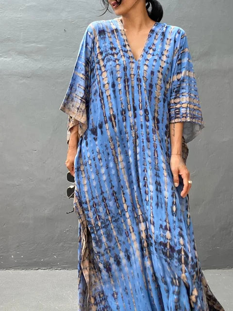 Janne Women’s Maxi Caftan Dress – Boho Beach Dress with Flowy Relaxed Fit