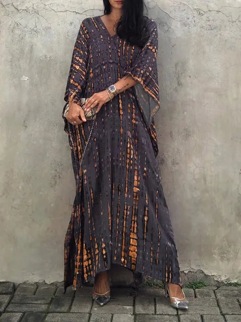 Janne Women’s Maxi Caftan Dress – Boho Beach Dress with Flowy Relaxed Fit
