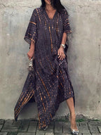 Janne Women’s Maxi Caftan Dress – Boho Beach Dress with Flowy Relaxed Fit