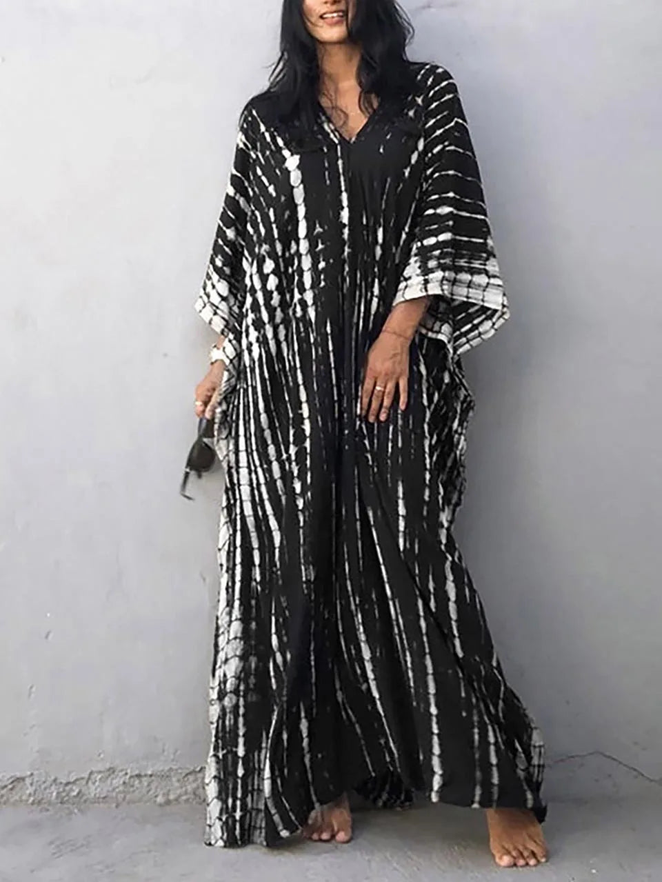 Janne Women’s Maxi Caftan Dress – Boho Beach Dress with Flowy Relaxed Fit