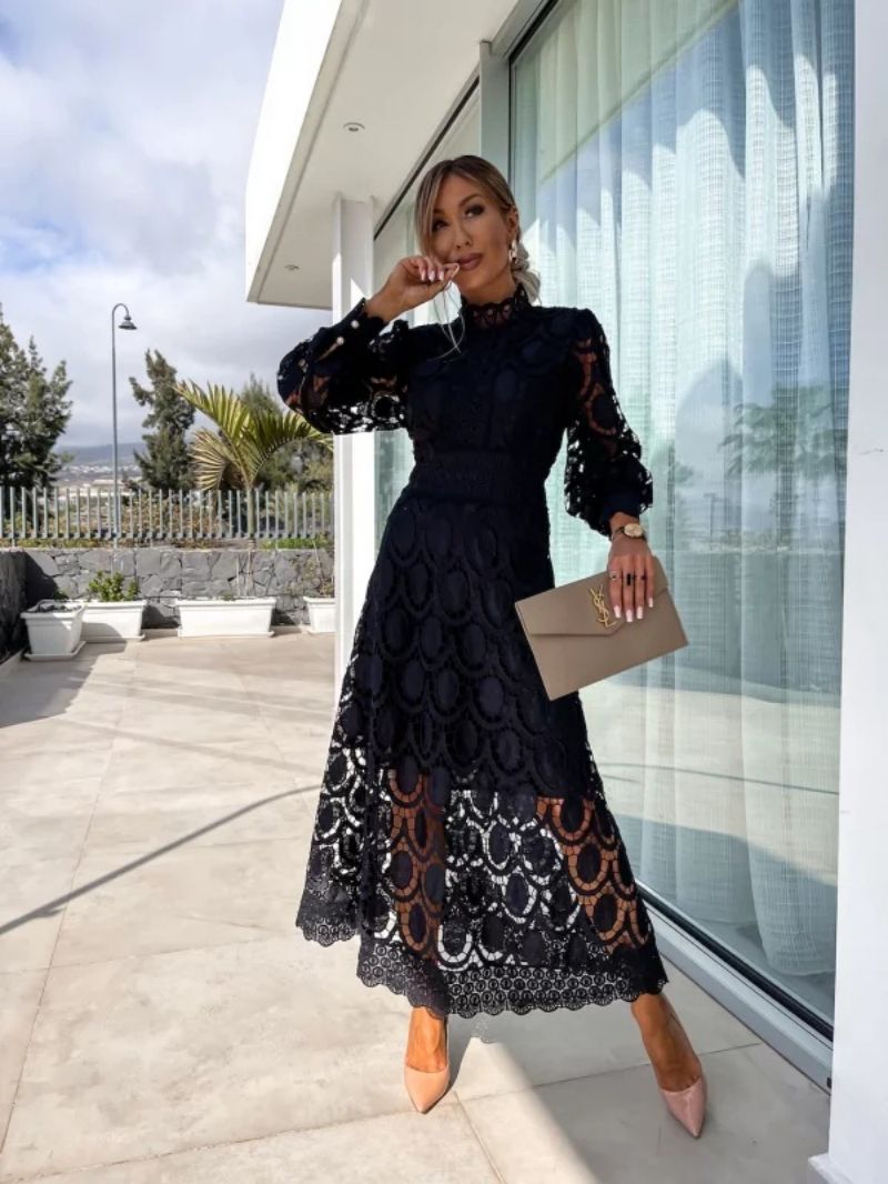 Celeste Women’s Lace Evening Dress – Elegant Long Sleeve Formal Party Dress