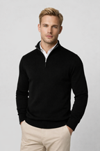 Killian Men’s Half-Zip Sweater – Soft Knit Jumper with Modern High Collar Design