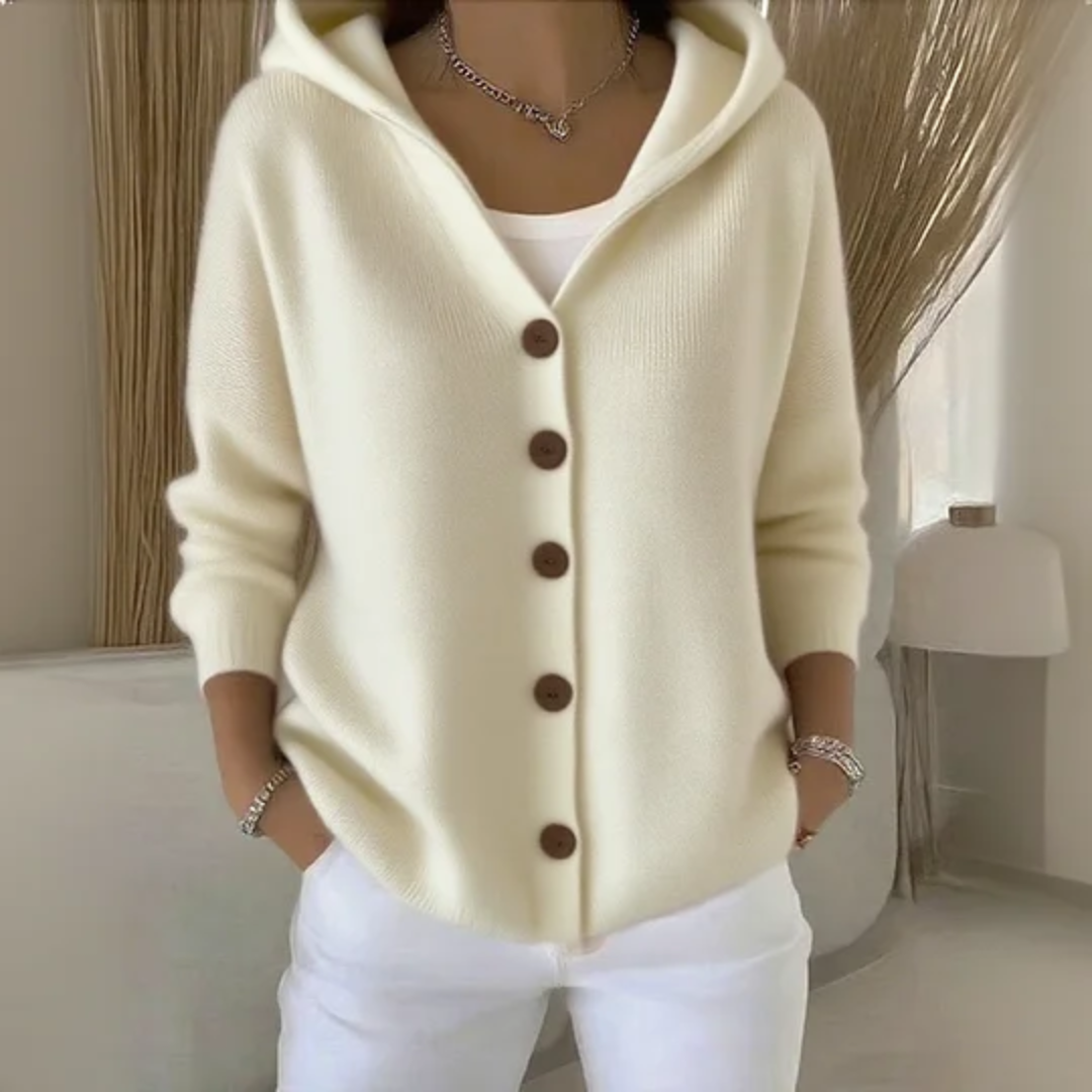 Cataleya Women’s Hooded Cardigan – Soft Cashmere Feel Knit with Elegant Relaxed Fit