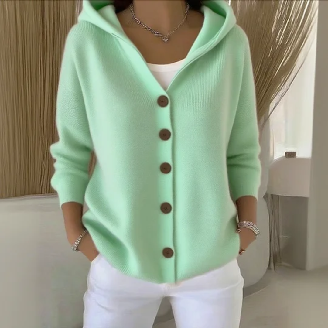 Cataleya Women’s Hooded Cardigan – Soft Cashmere Feel Knit with Elegant Relaxed Fit