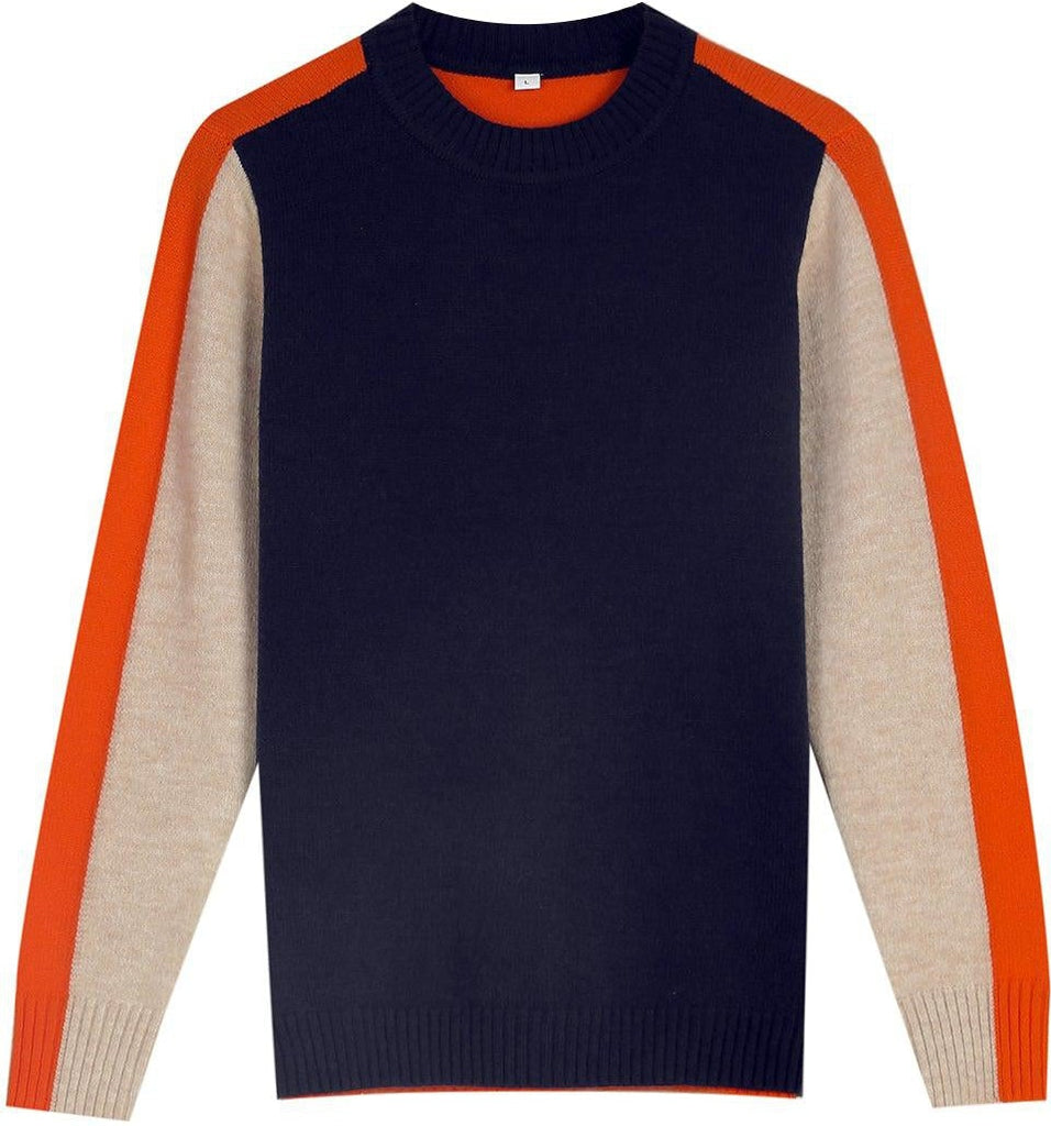 Veronica Women’s Colour Block Jumper – Soft Cotton Knit Pullover with Slim Fit