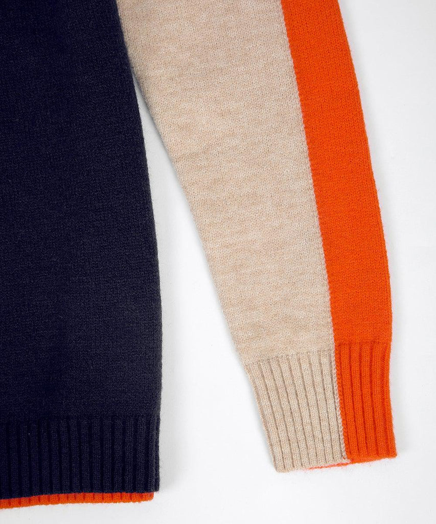 Veronica Women’s Colour Block Jumper – Soft Cotton Knit Pullover with Slim Fit