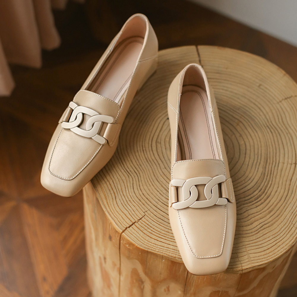 Emily Women’s Mary Jane Loafers – Genuine Leather Comfort Shoes with Chunky Heel