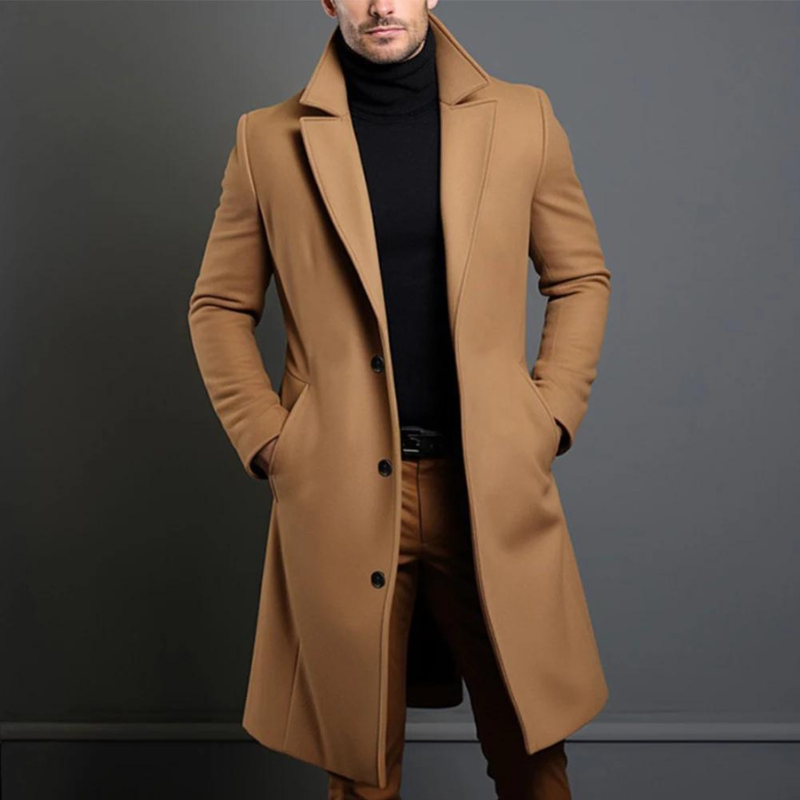 William Men’s Wool Coat – Classic Warm Winter Overcoat with Elegant Regular Fit