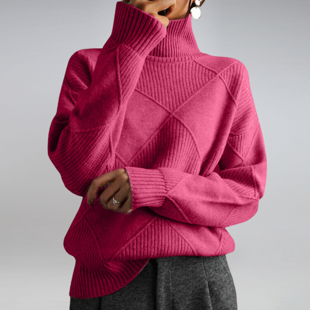 Luciana Women’s Cashmere Turtleneck Sweater – Soft Warm Elegant Knit Jumper