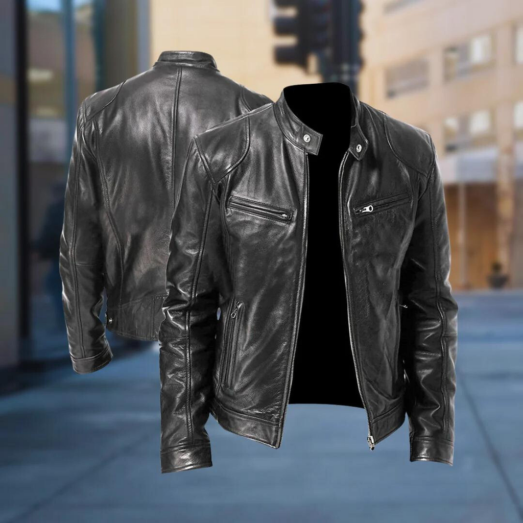 David Men’s Leather Jacket – Premium Genuine Leather Coat with Timeless Smart Fit