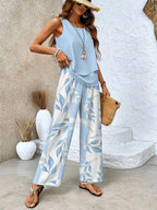 Ghislaine Women’s Floral Co-Ord Set – Elegant Top & Trousers Lounge Outfit