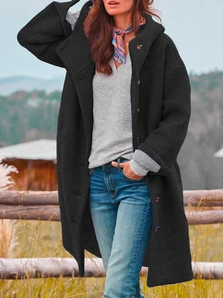 Audrey Women’s Wool Coat – Elegant Long Winter Coat with Soft Premium Wool Fit
