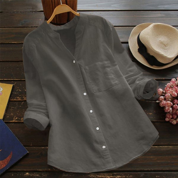 Aloyse Women’s Linen Blend Shirt – Relaxed Breathable Blouse for Casual Chic Style
