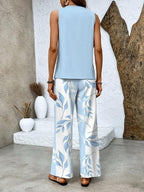 Ghislaine Women’s Floral Co-Ord Set – Elegant Top & Trousers Lounge Outfit