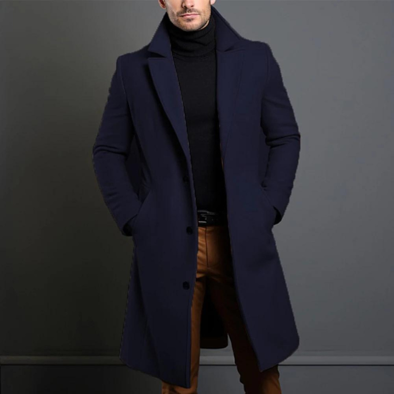 William Men’s Wool Coat – Classic Warm Winter Overcoat with Elegant Regular Fit