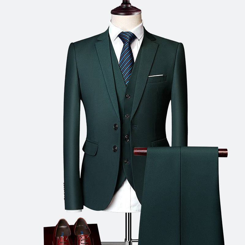 David Men’s 3-Piece Suit – Slim Fit Wedding & Business Formal Set with Waistcoat