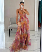 Bella Women’s Maxi Dress – Floral Summer Dress with Flowy Fit & Adjustable Back