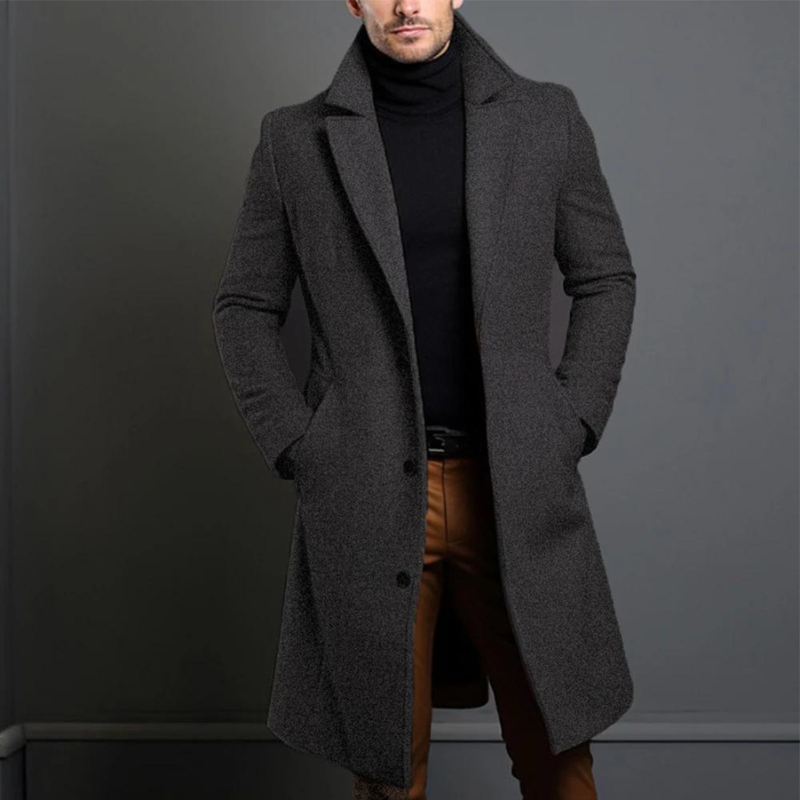 William Men’s Wool Coat – Classic Warm Winter Overcoat with Elegant Regular Fit