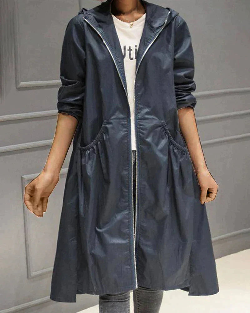 Millie Women’s Long Rain Coat – Waterproof Breathable Jacket with Elegant Fit
