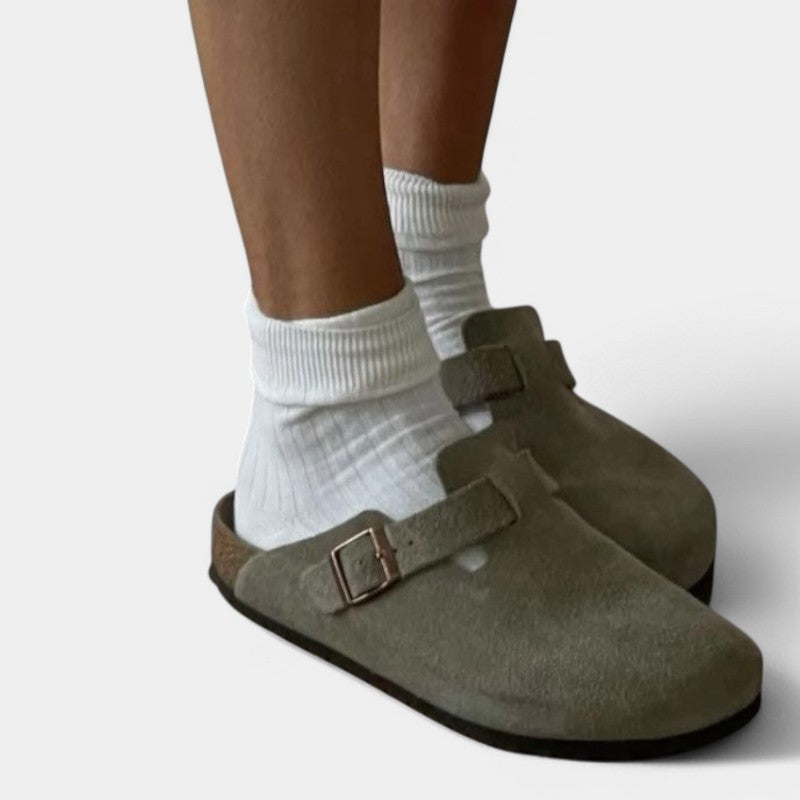 Hollie Women's Clogs – Adjustable Buckle Slip On Shoes for Casual Everyday Comfort